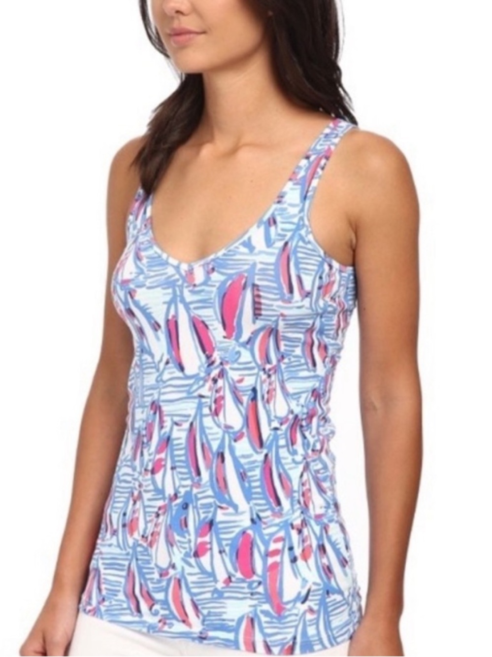 Lilly Pulitzer Tabbie Tank Top in Resort White Red Right Return Sz S - Picture 2 of 10